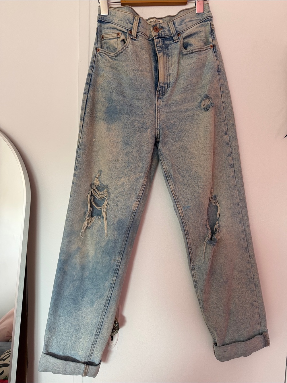 Ardene Light Blue High-Rise Distressed Jeans